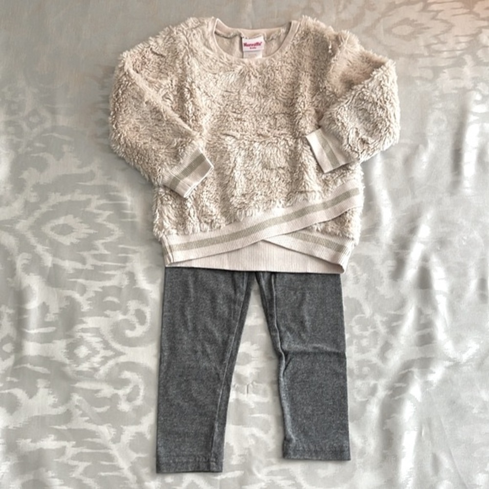 Nanette Kids Faux-Fur Top & Legging Set Size 4T